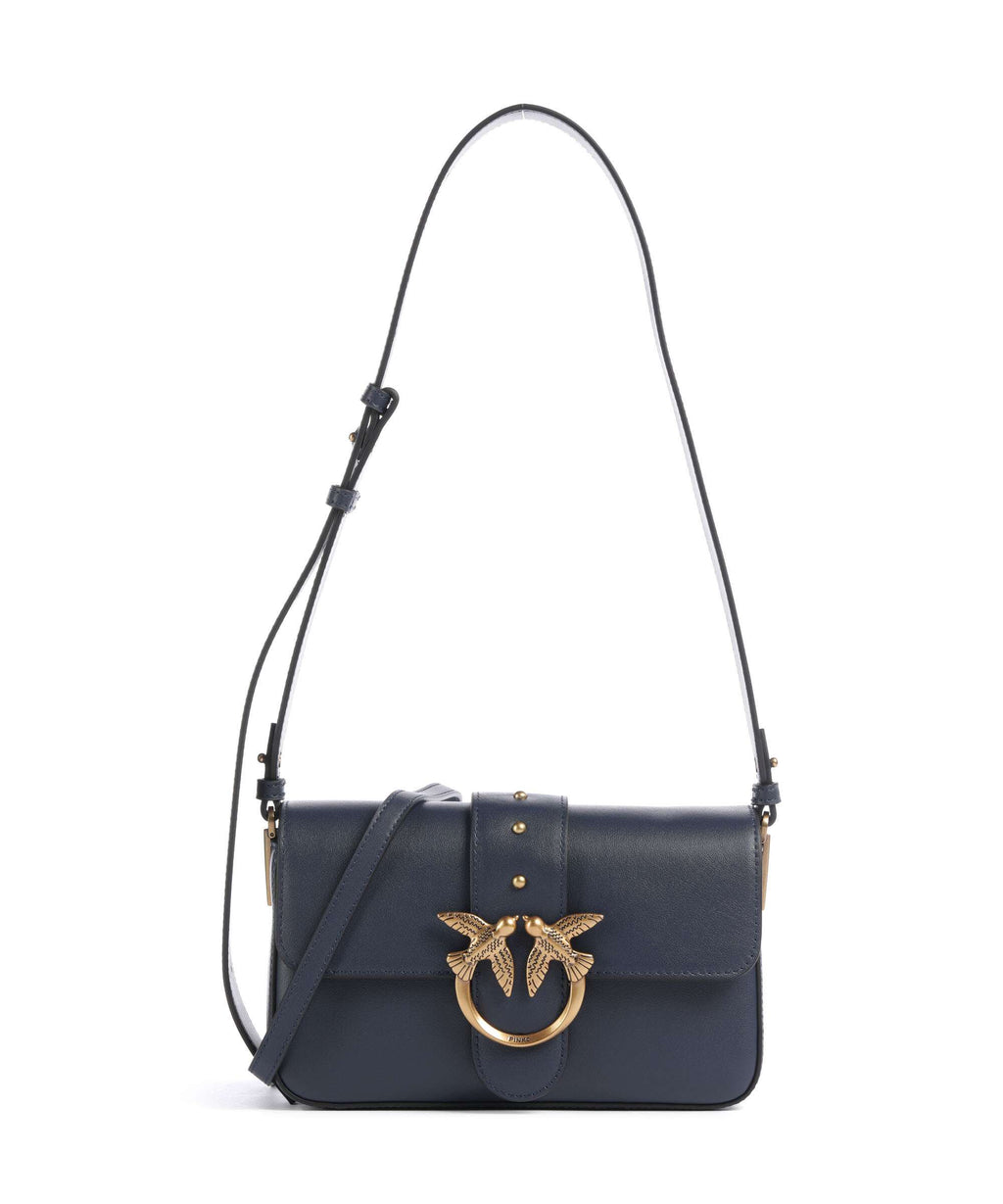 Pinko Love One Mini Slouchy Shoulder bag blu indaco ombroso/antique gold