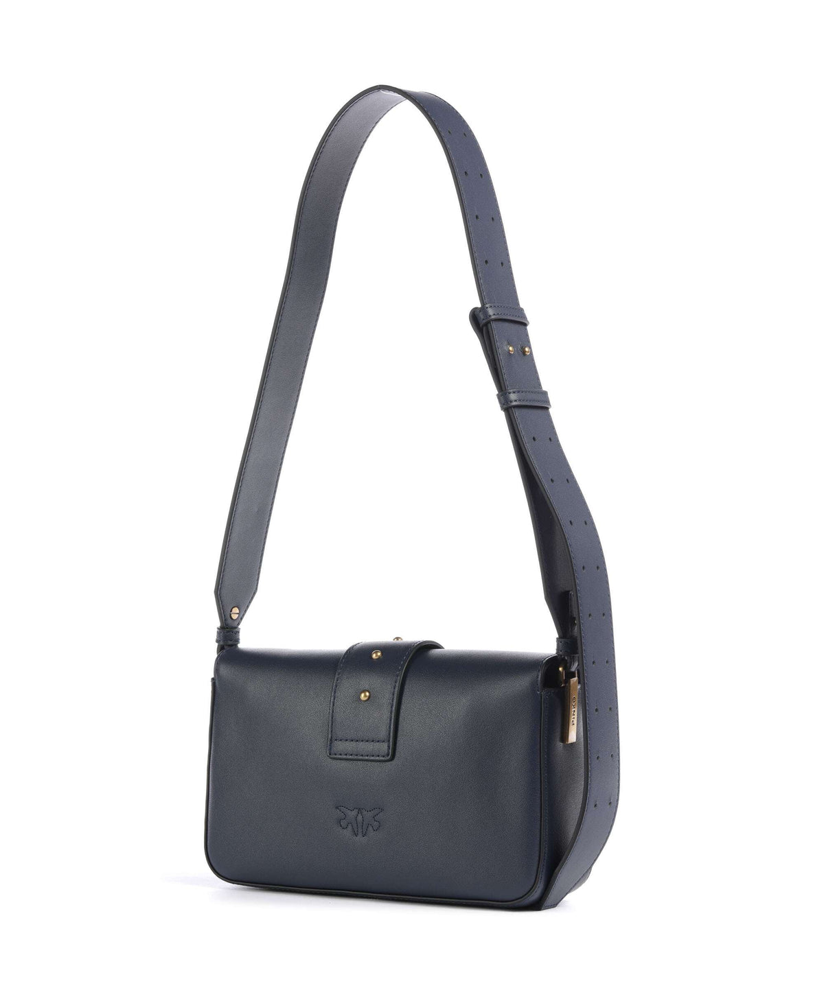 Pinko Love One Mini Slouchy Shoulder bag blu indaco ombroso/antique gold