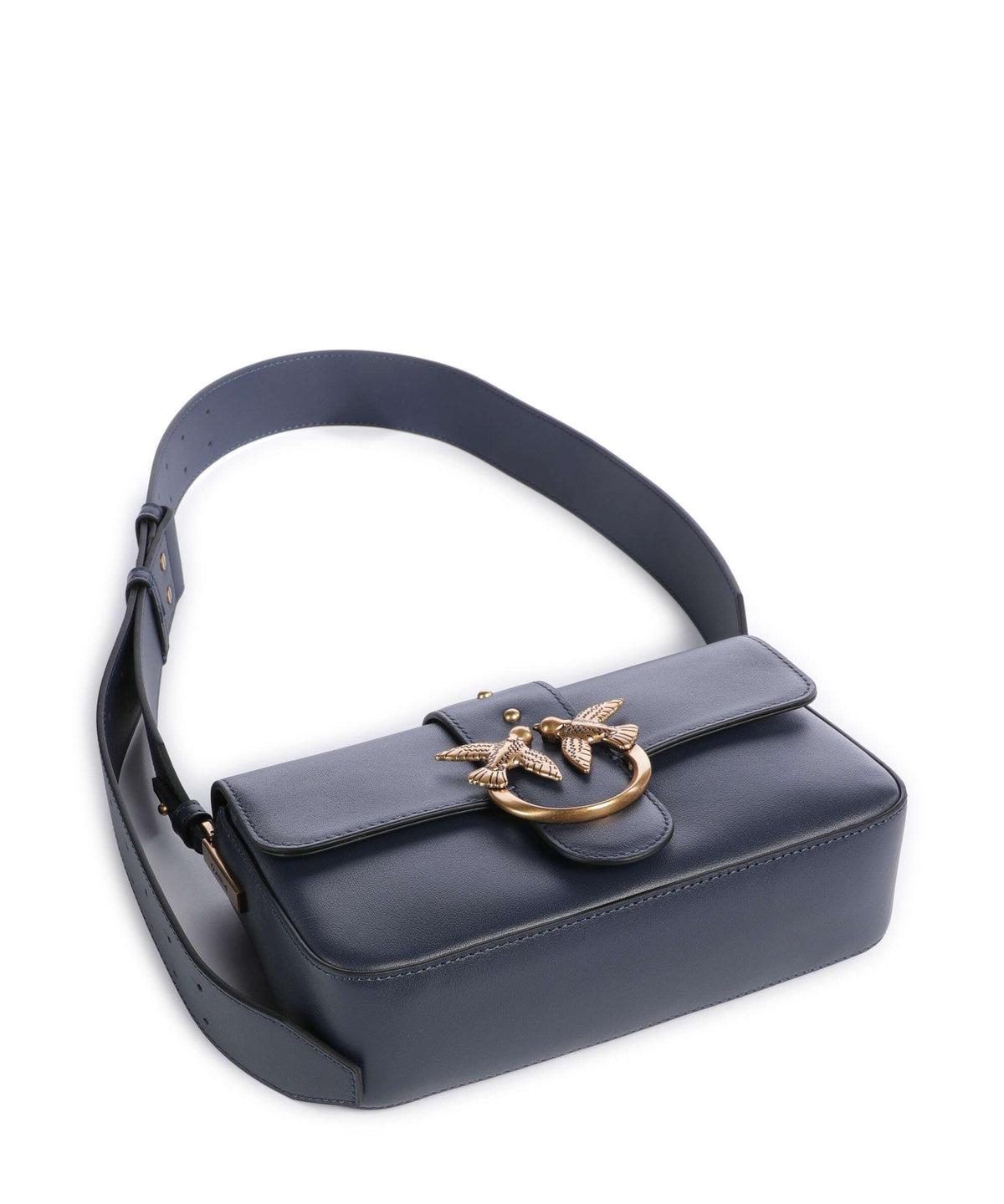 Pinko Love One Mini Slouchy Shoulder bag blu indaco ombroso/antique gold
