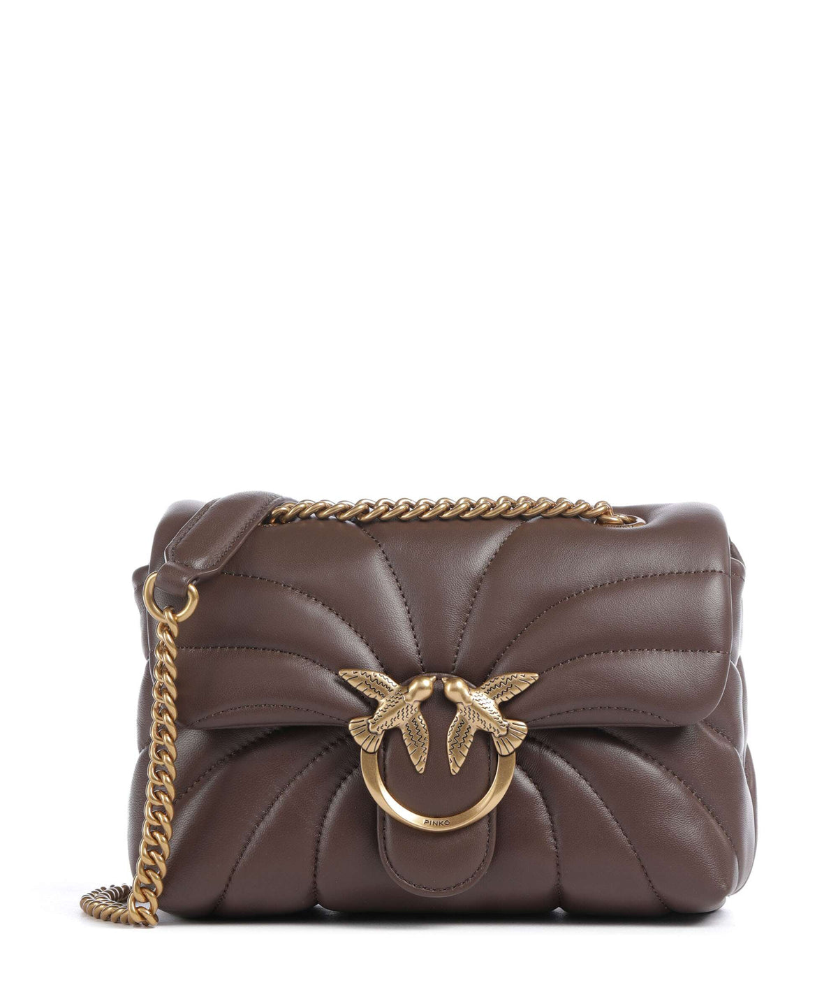 Pinko Love Puff Mini Shoulder bag marrone castano/antique gold