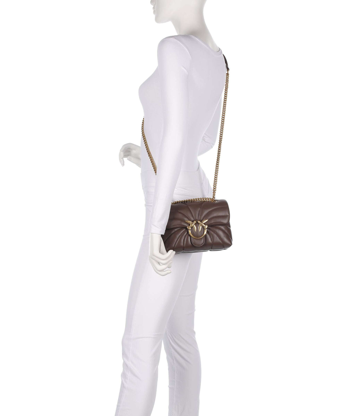 Pinko Love Puff Mini Shoulder bag marrone castano/antique gold