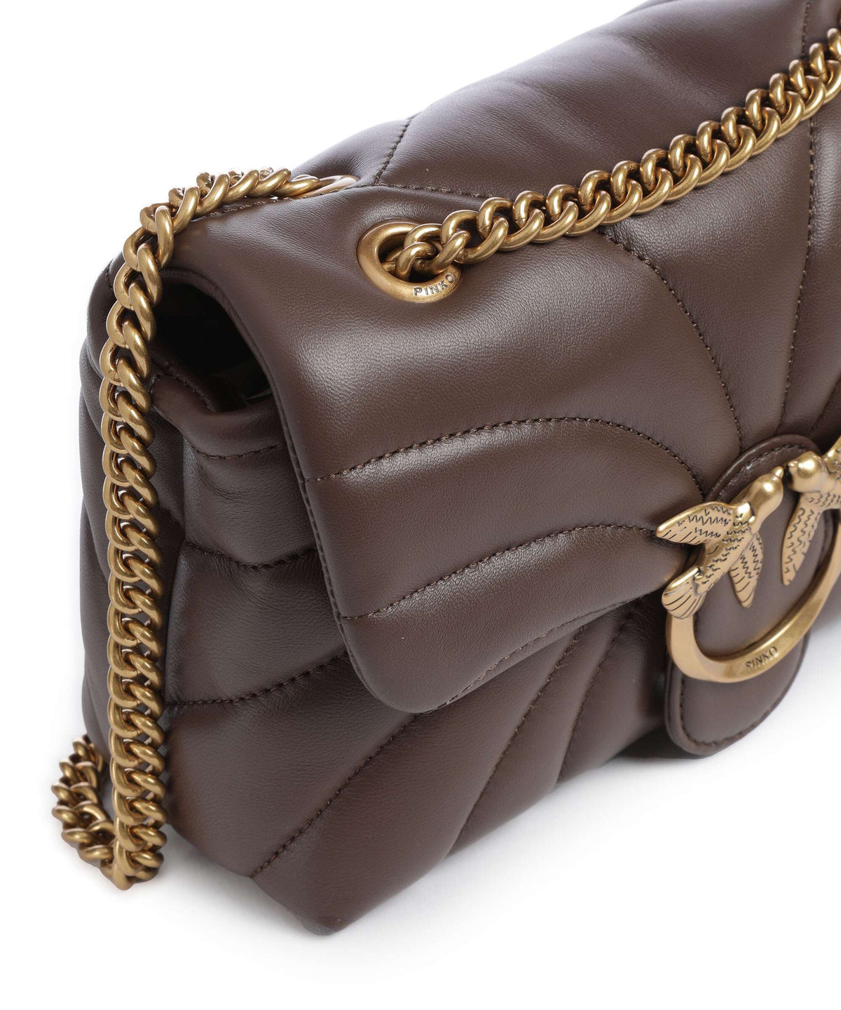 Pinko Love Puff Mini Shoulder bag marrone castano/antique gold