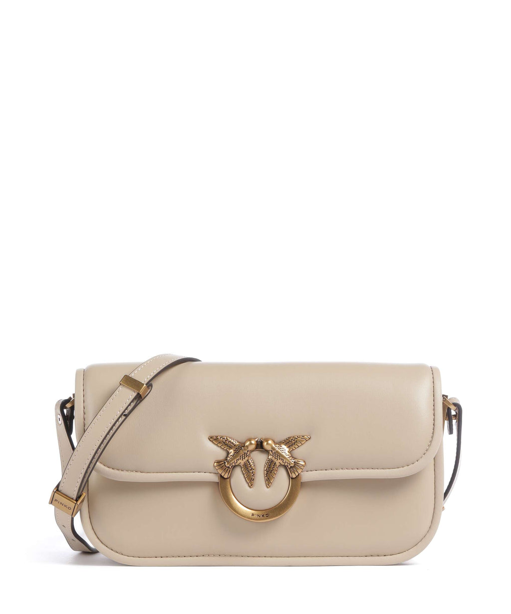 Pinko Love Box Horizontal Shoulder bag beige/grigio fumo/antique gold