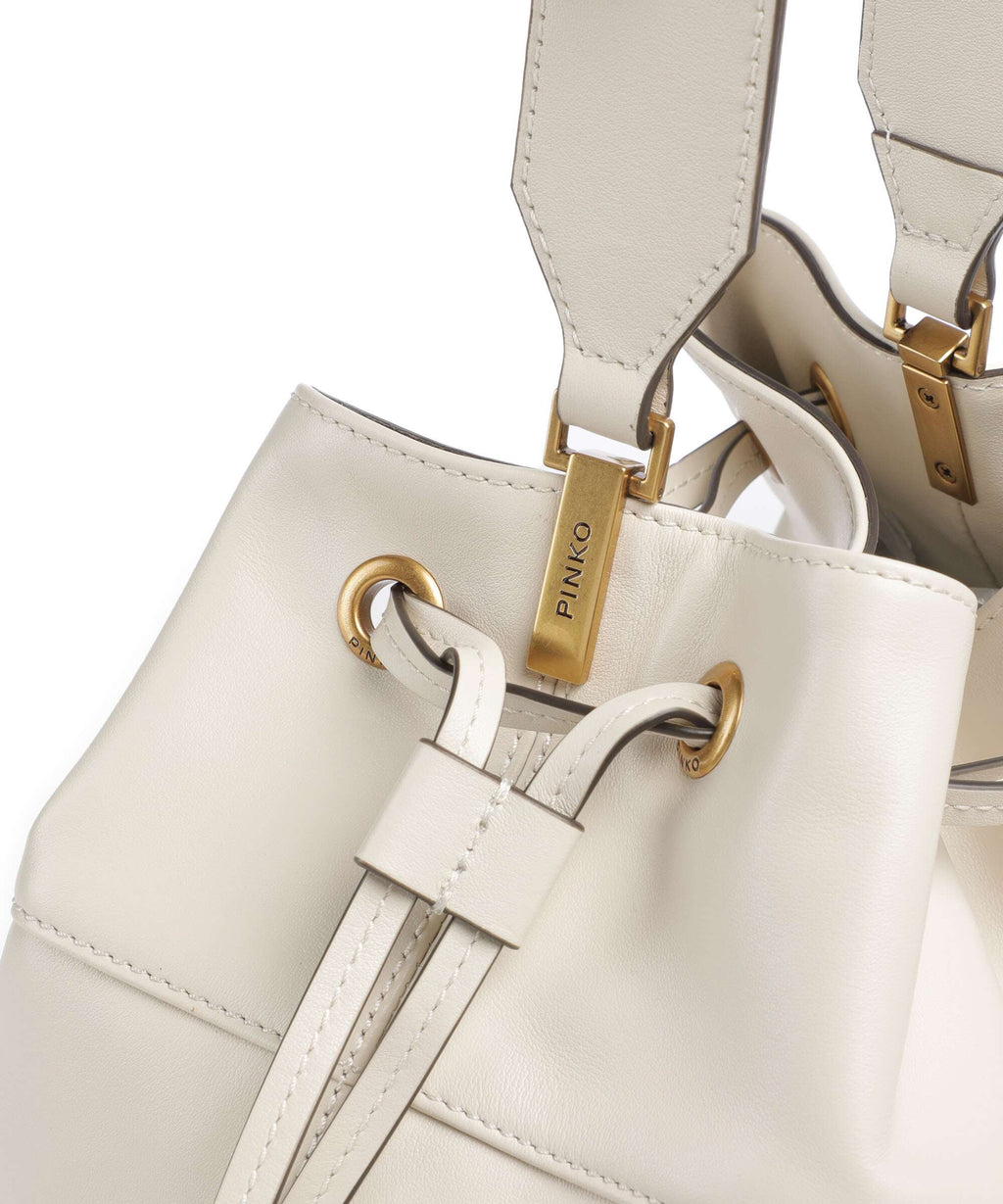 Pinko Secchiello Classic Bucket bag bianco seta/antique gold
