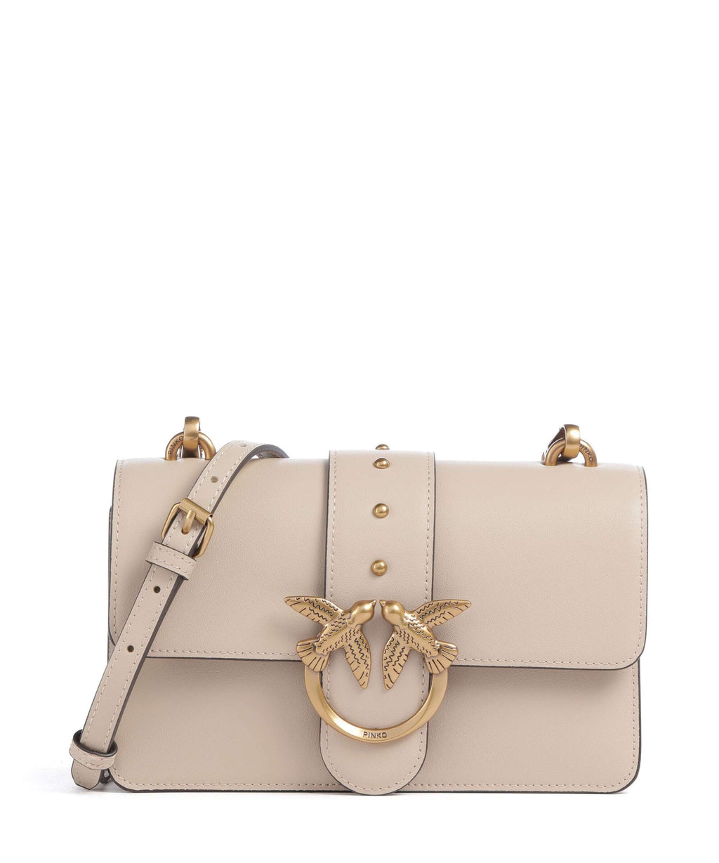 Pinko Love One Mini Crossbody bag beige/grigio fumo/antique gold