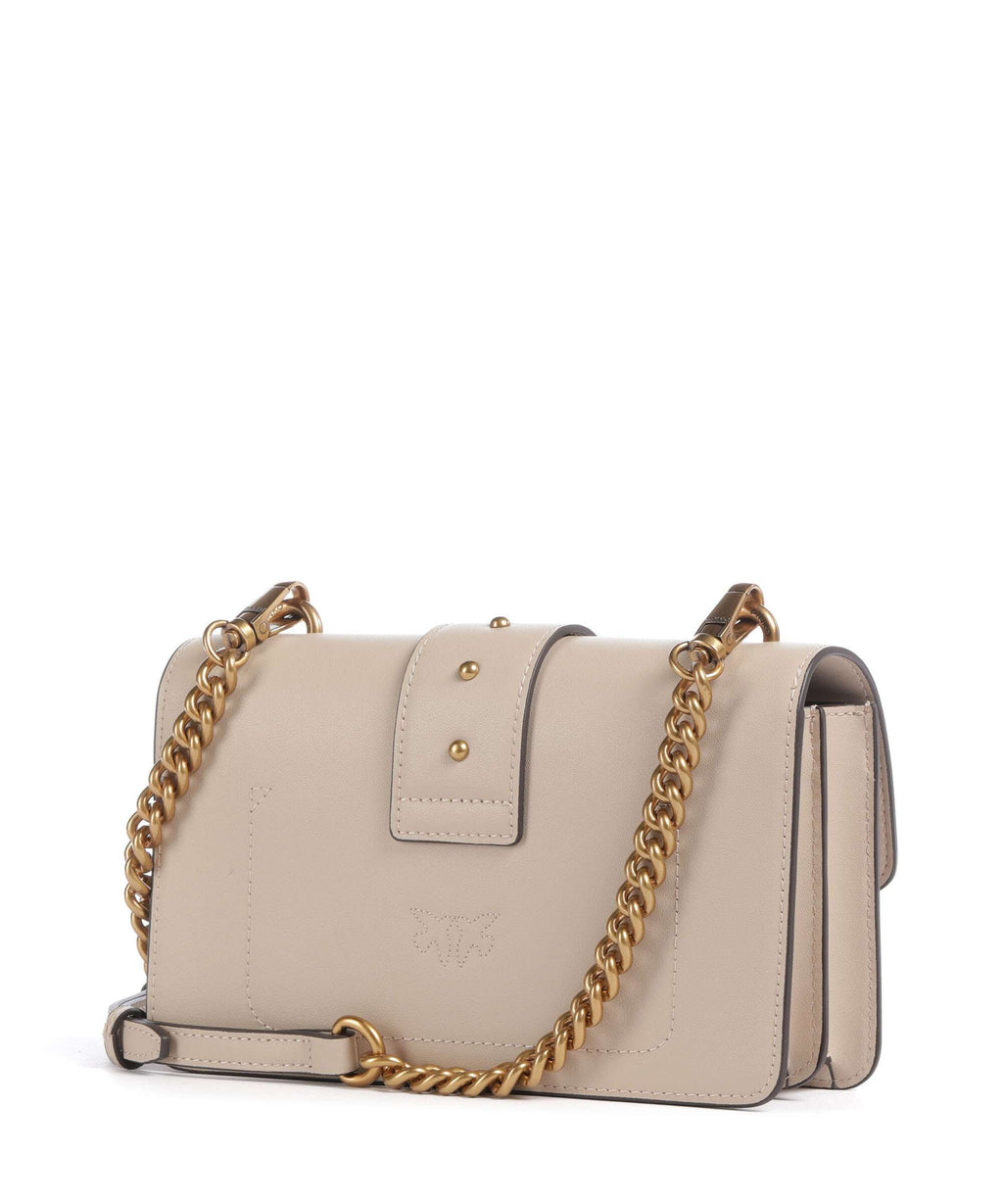 Pinko Love One Mini Crossbody bag beige/grigio fumo/antique gold