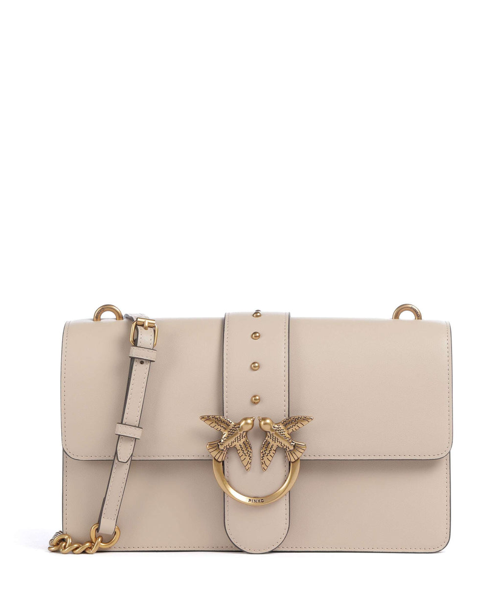 Pinko Love One Classic Crossbody bag beige/grigio fumo/antique gold