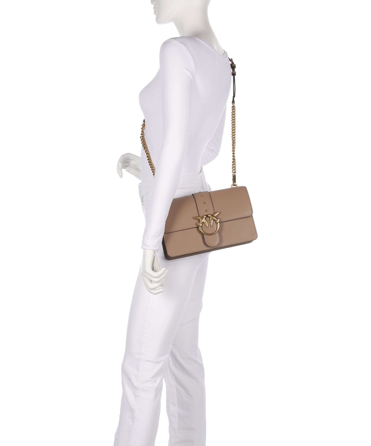 Pinko Love One Classic Crossbody bag biscotto zenzero/antique gold