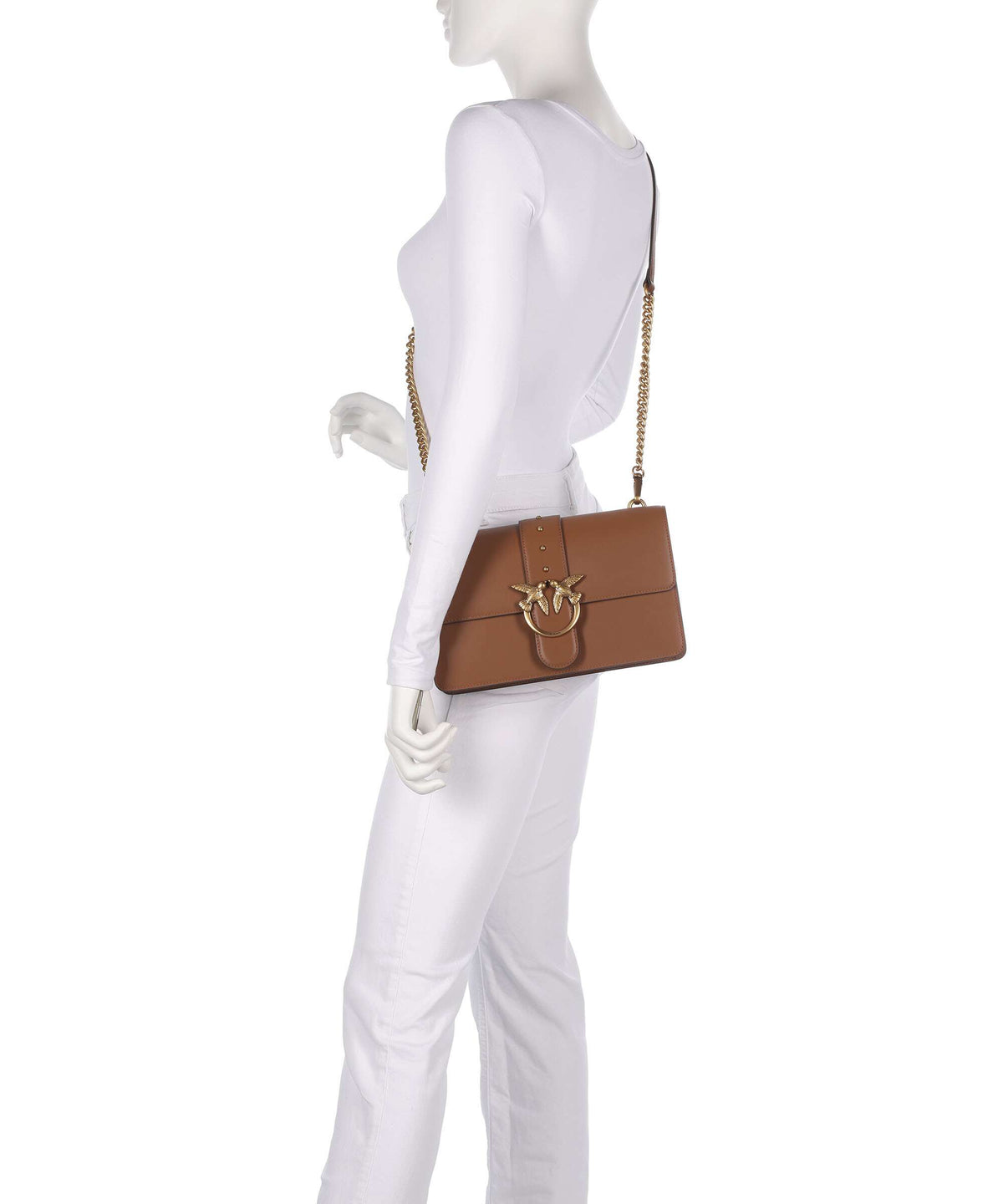 Pinko Love One Classic Crossbody bag marrone/leone/antique gold
