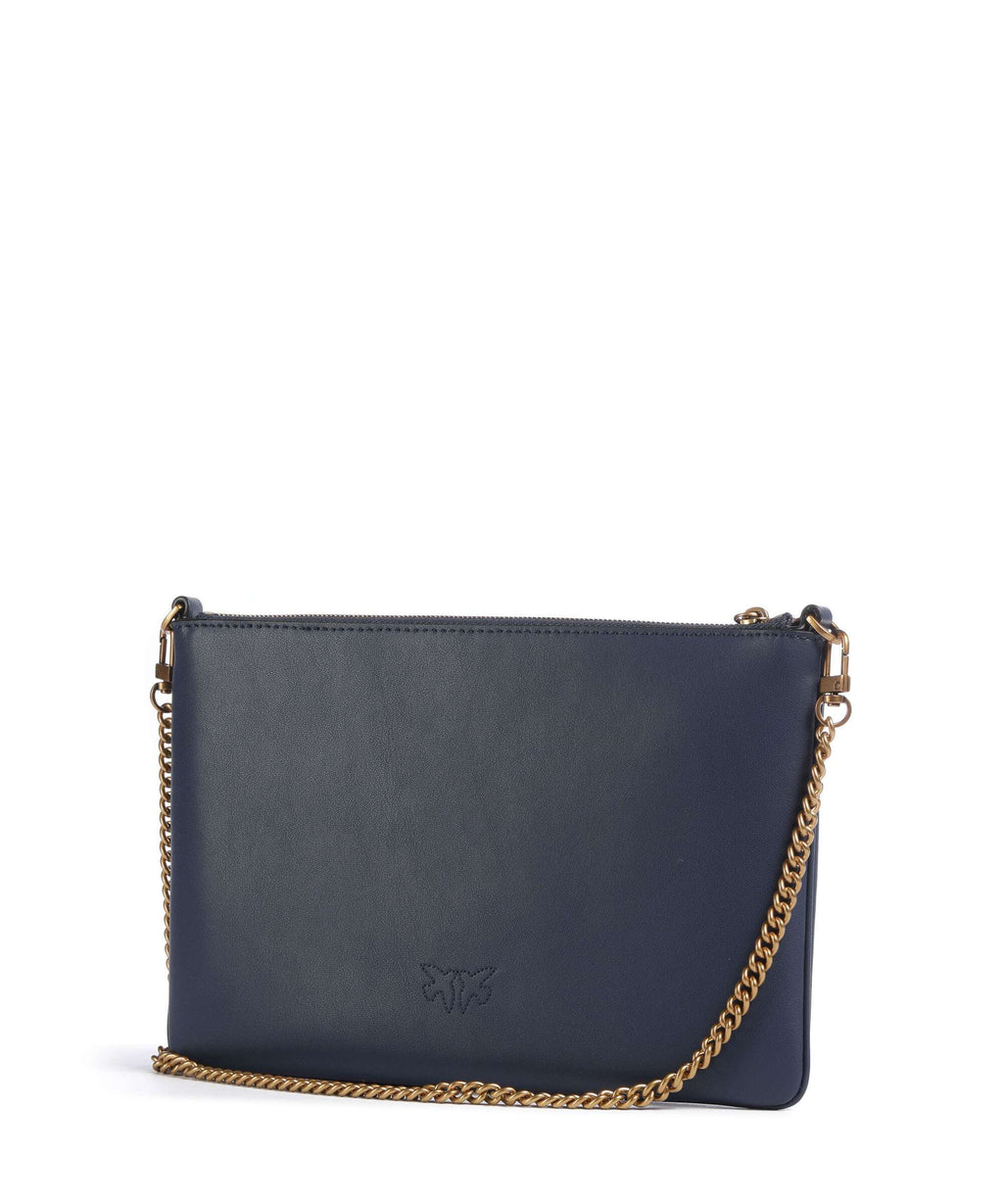 Pinko Flat Classic Crossbody bag blu indaco ombroso/antique gold