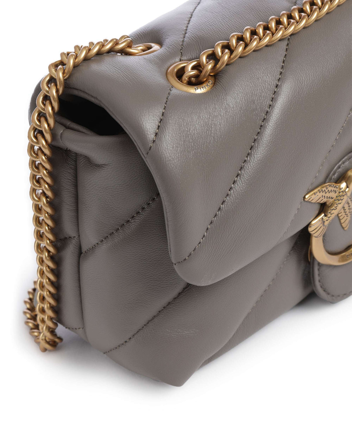 Pinko Love Puff Mini Shoulder bag grigio asfalto/antique gold