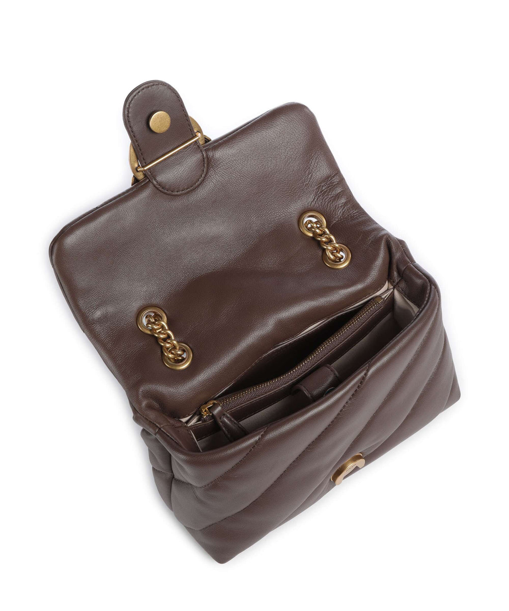 Pinko Love Puff Mini Shoulder bag marrone castano/antique gold