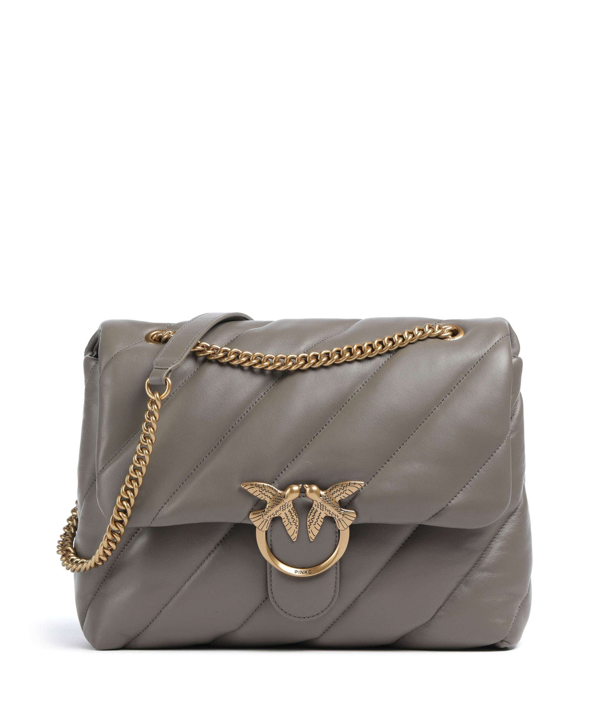 Pinko Love Puff Big Shoulder bag grigio asfalto/antique gold