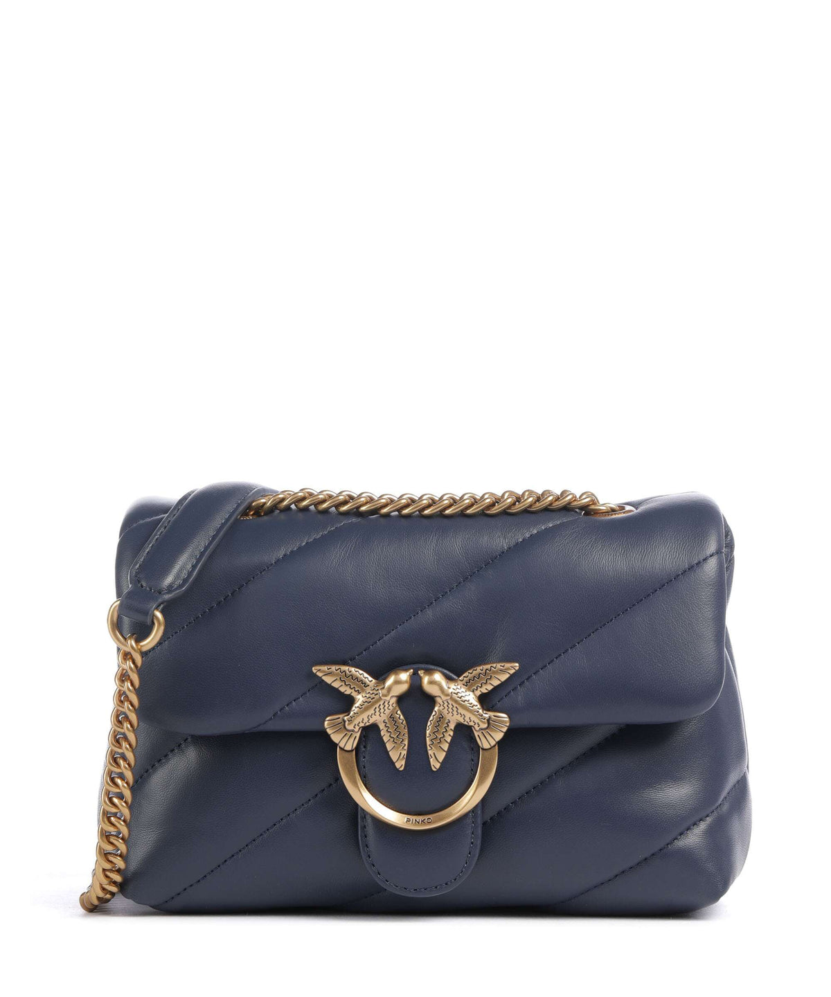 Pinko Love Puff Mini Shoulder bag blu indaco ombroso/antique gold