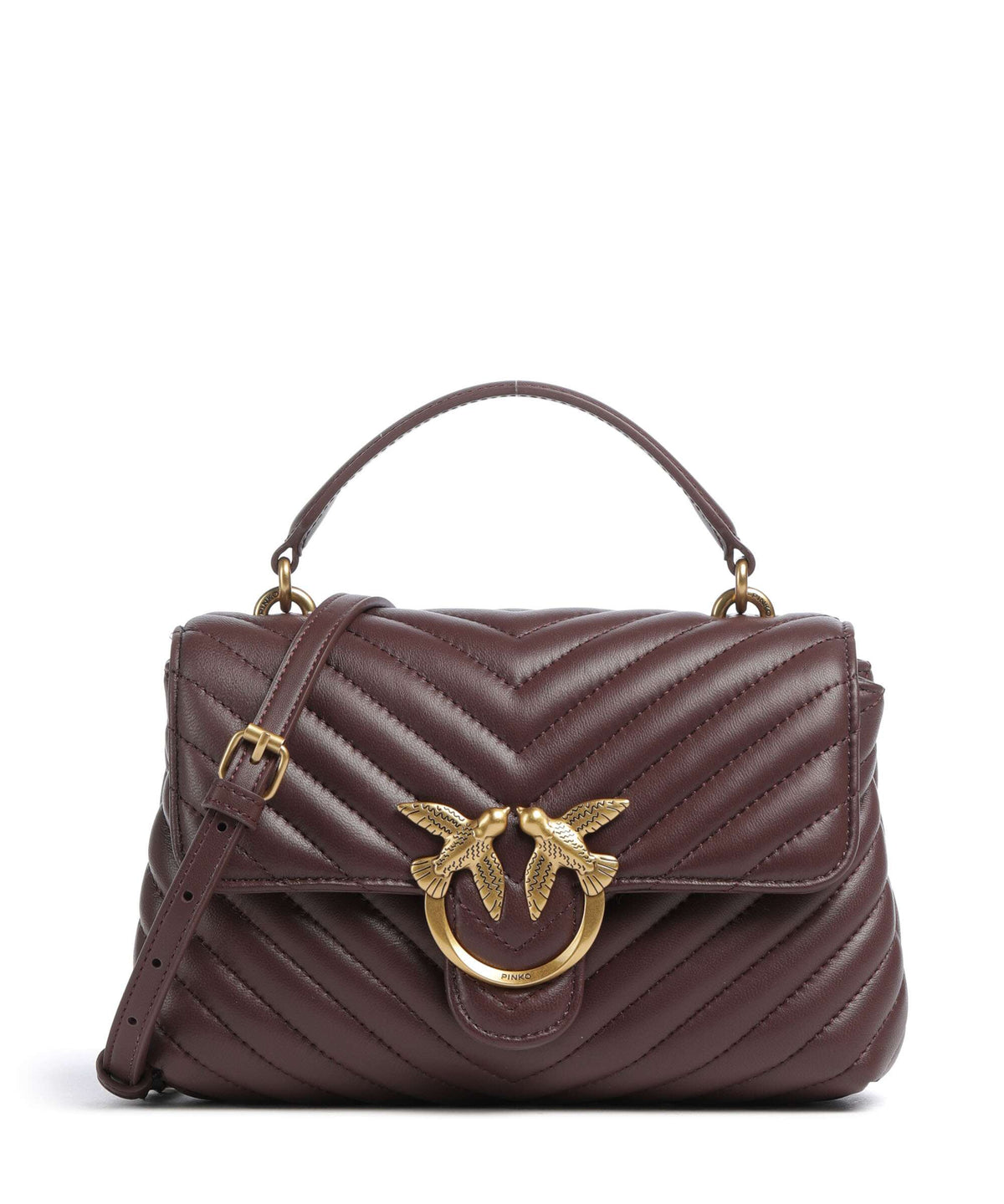 Pinko Love Lady Puff Mini Handbag cioccolato amaro/antique gold