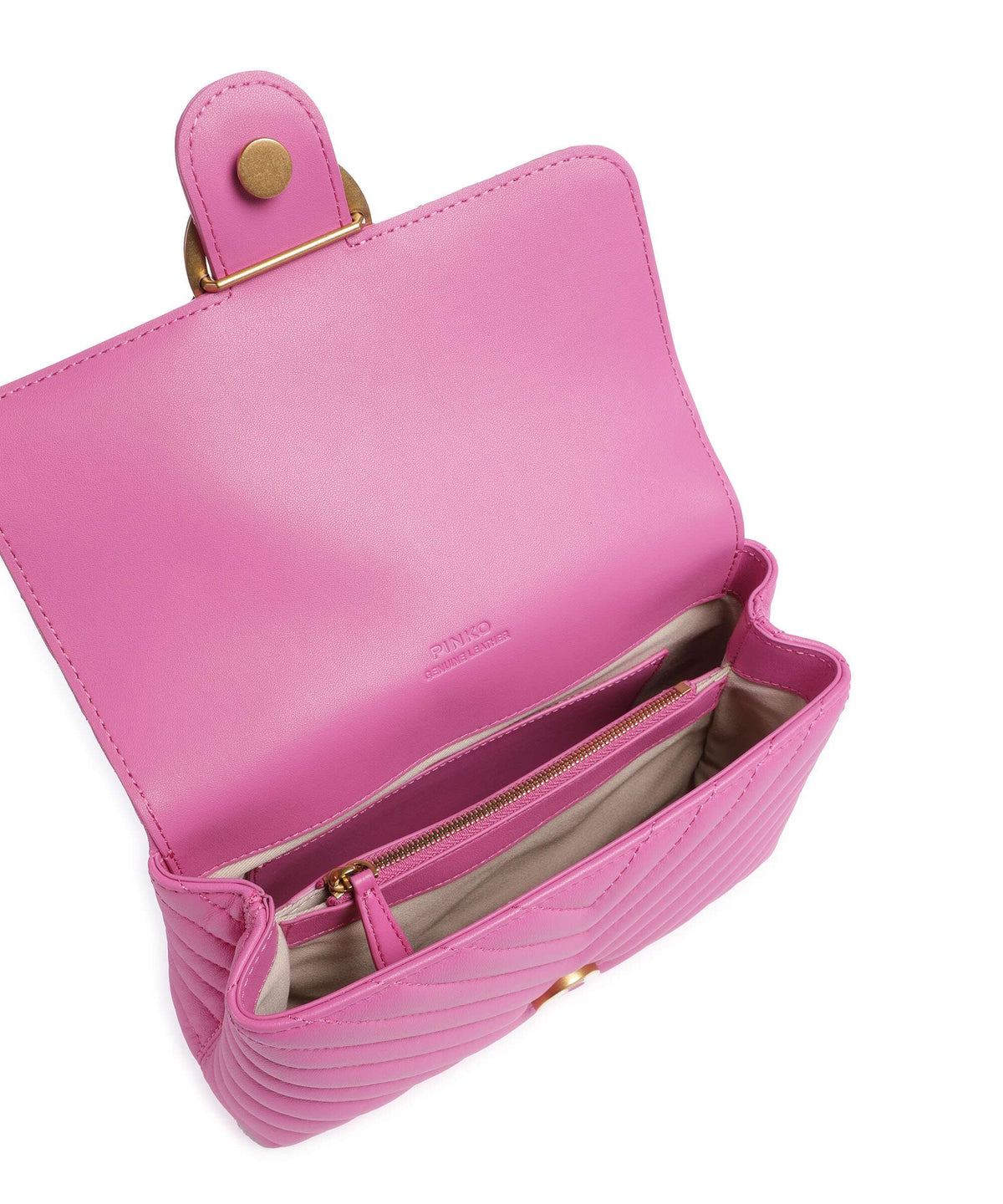 Pinko Love Lady Puff Mini Handbag rosa flogo/antique gold