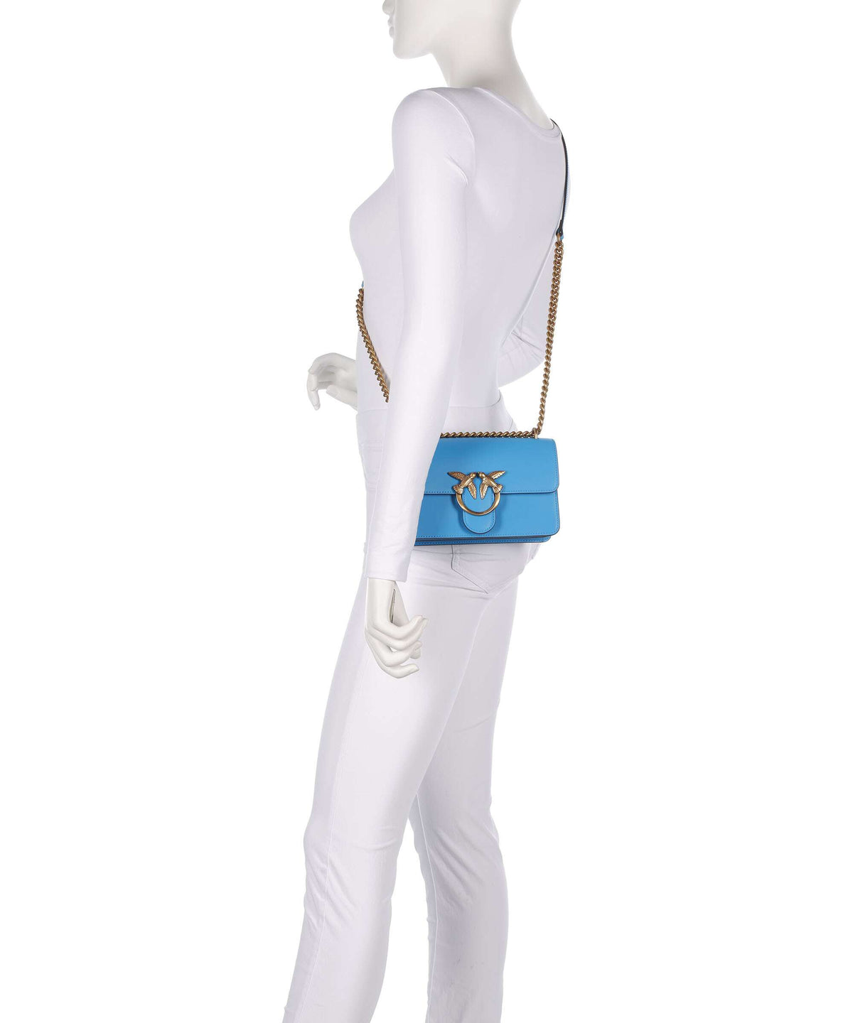 Pinko Love One Mini Shoulder bag azzurro dresda/antique gold
