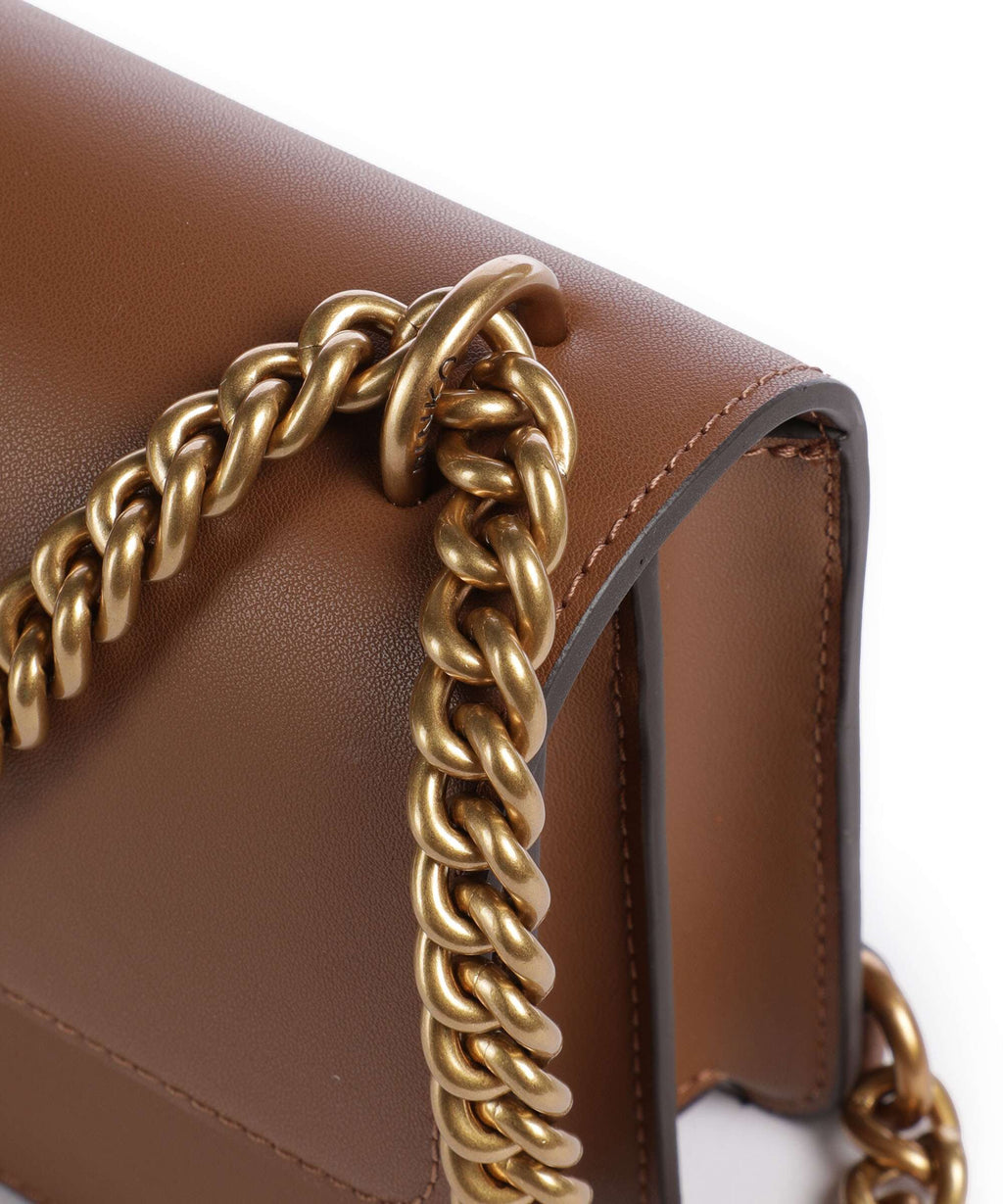 Pinko Love One Mini Shoulder bag marrone/leone/antique gold