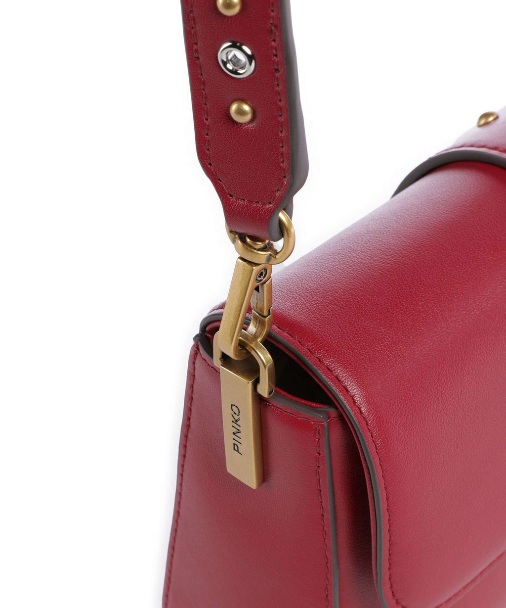 Pinko Love One Mini Slouchy Charms Crossbody bag rosso lampone/antique gold