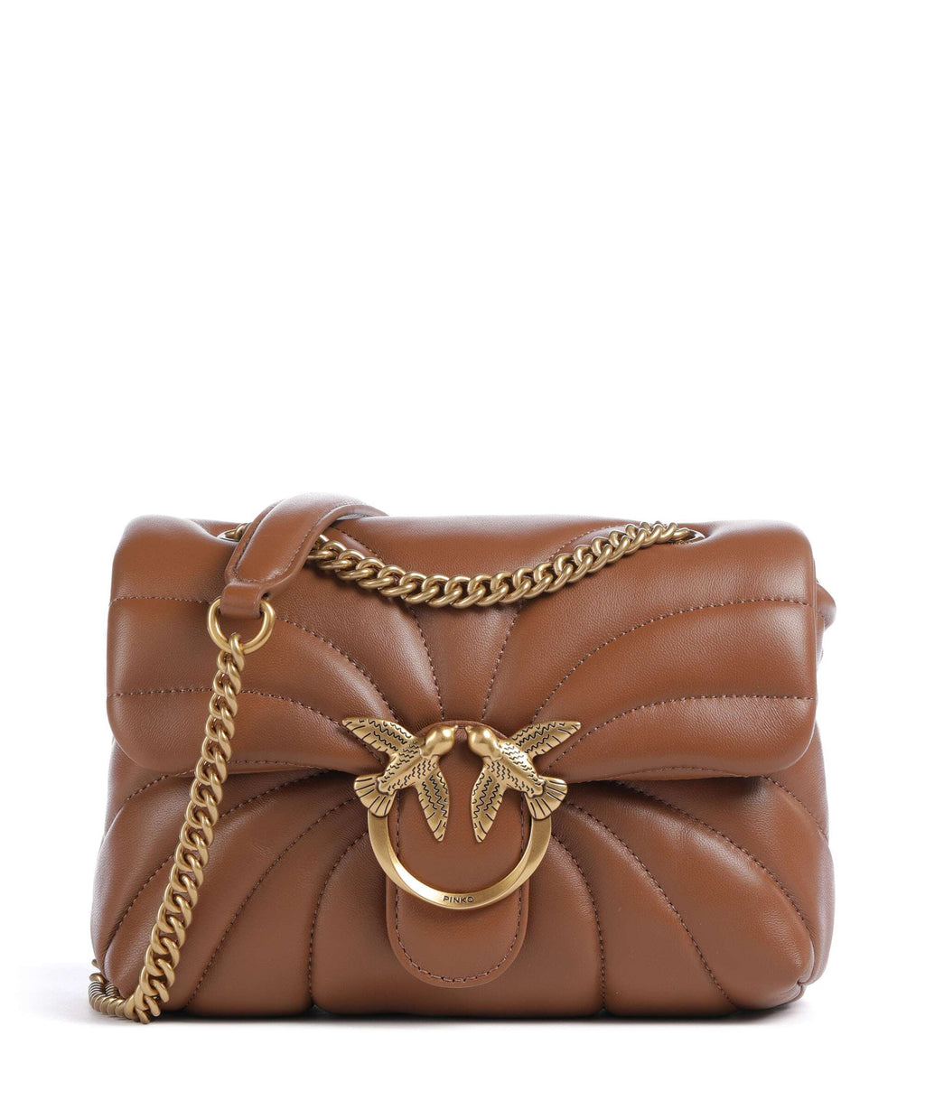 Pinko Love Puff Mini Shoulder bag marrone/leone/antique gold