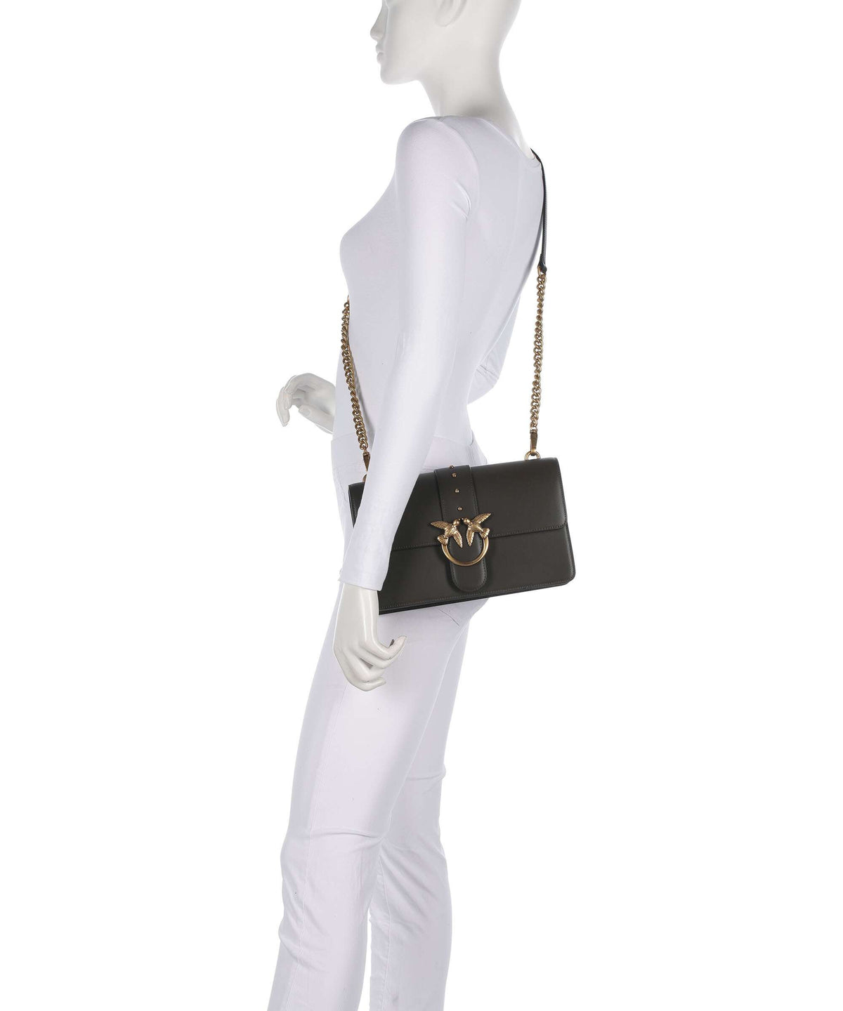 Pinko Love One Classic Crossbody bag verde fango/antique gold