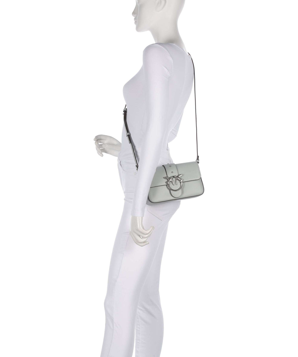 Pinko Love One Mini Slouchy Shoulder bag grigio perla/old silver