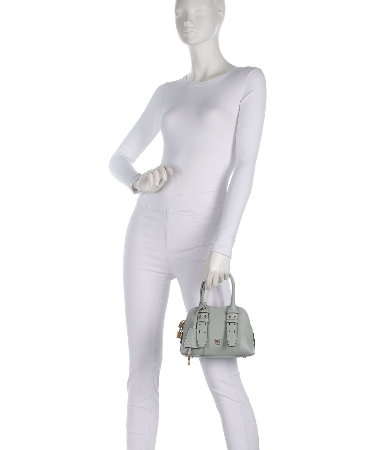 Pinko Bowling Mini Handbag grigio perla/antique gold