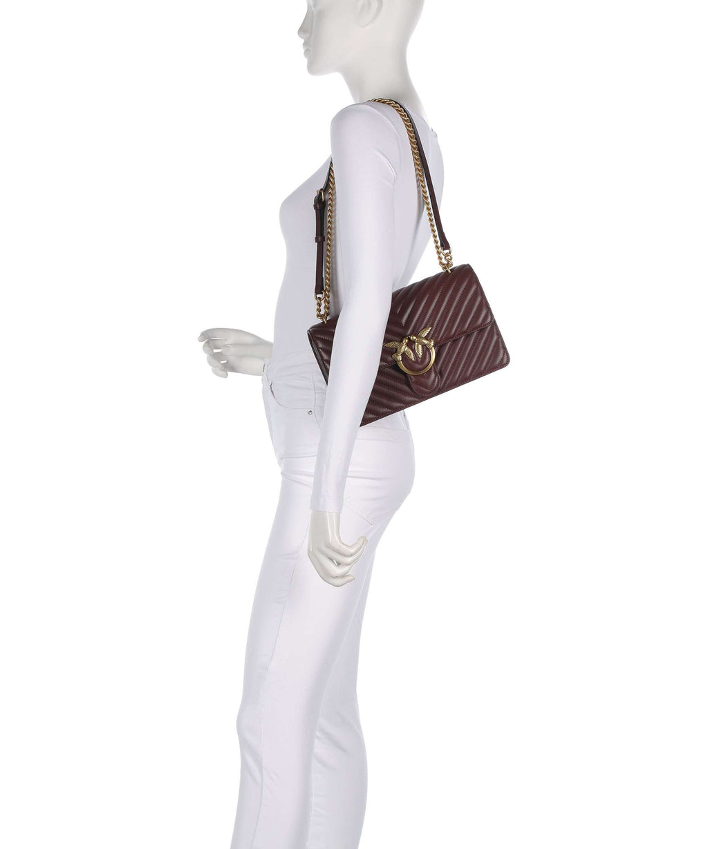 Pinko Love One Classic Shoulder bag rosso vino/antique gold