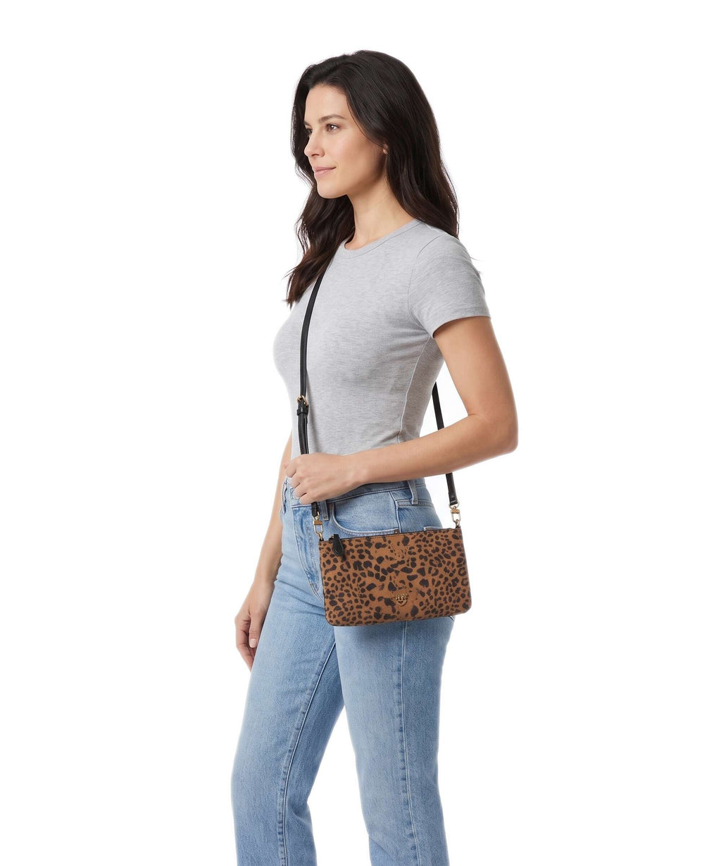 Pinko Flat Horizontal Mini Crossbody bag maculato/marrone/antique gold