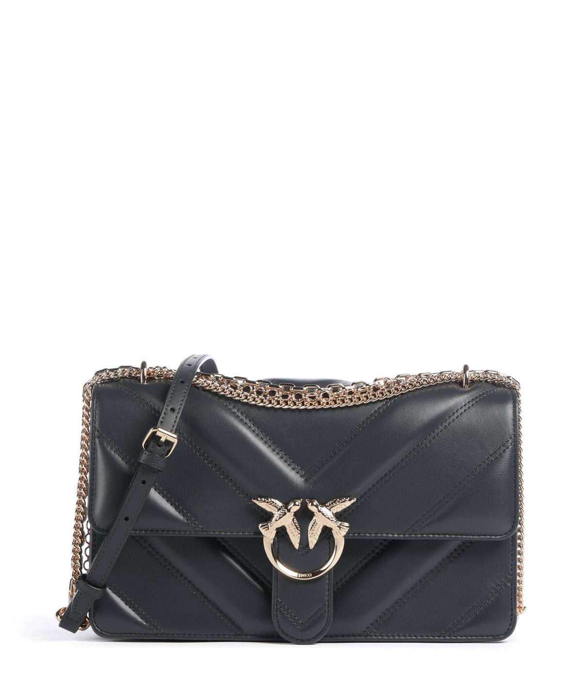 Pinko Love One Classic Shoulder bag grigio asfalto/oro mordore