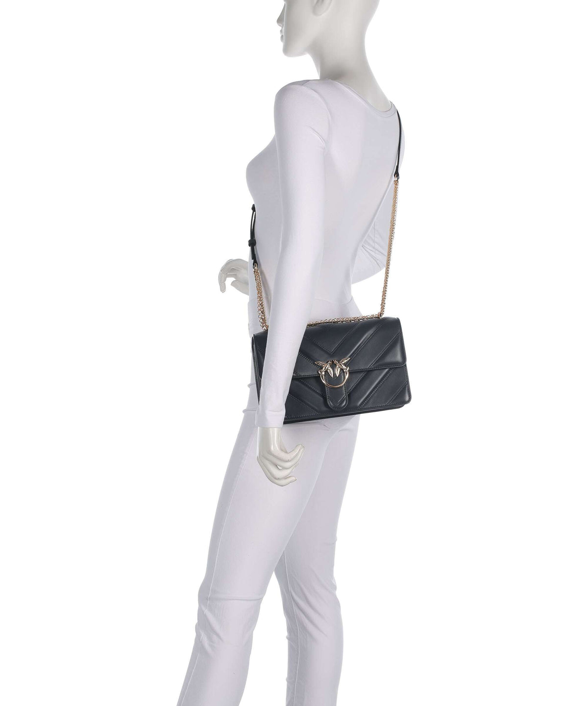 Pinko Love One Classic Shoulder bag grigio asfalto/oro mordore