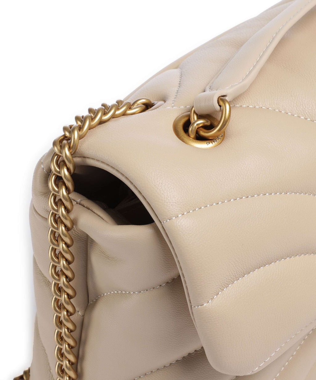 Pinko Love Puff Classic Shoulder bag beige/grigio fumo/antique gold