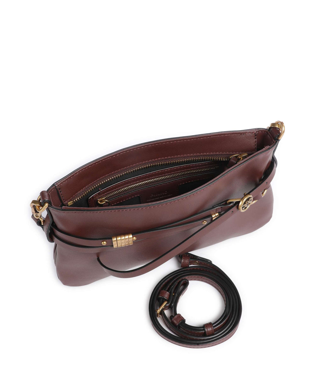 Pinko Belt Mini Shoulder bag burgundy wine/antique gold
