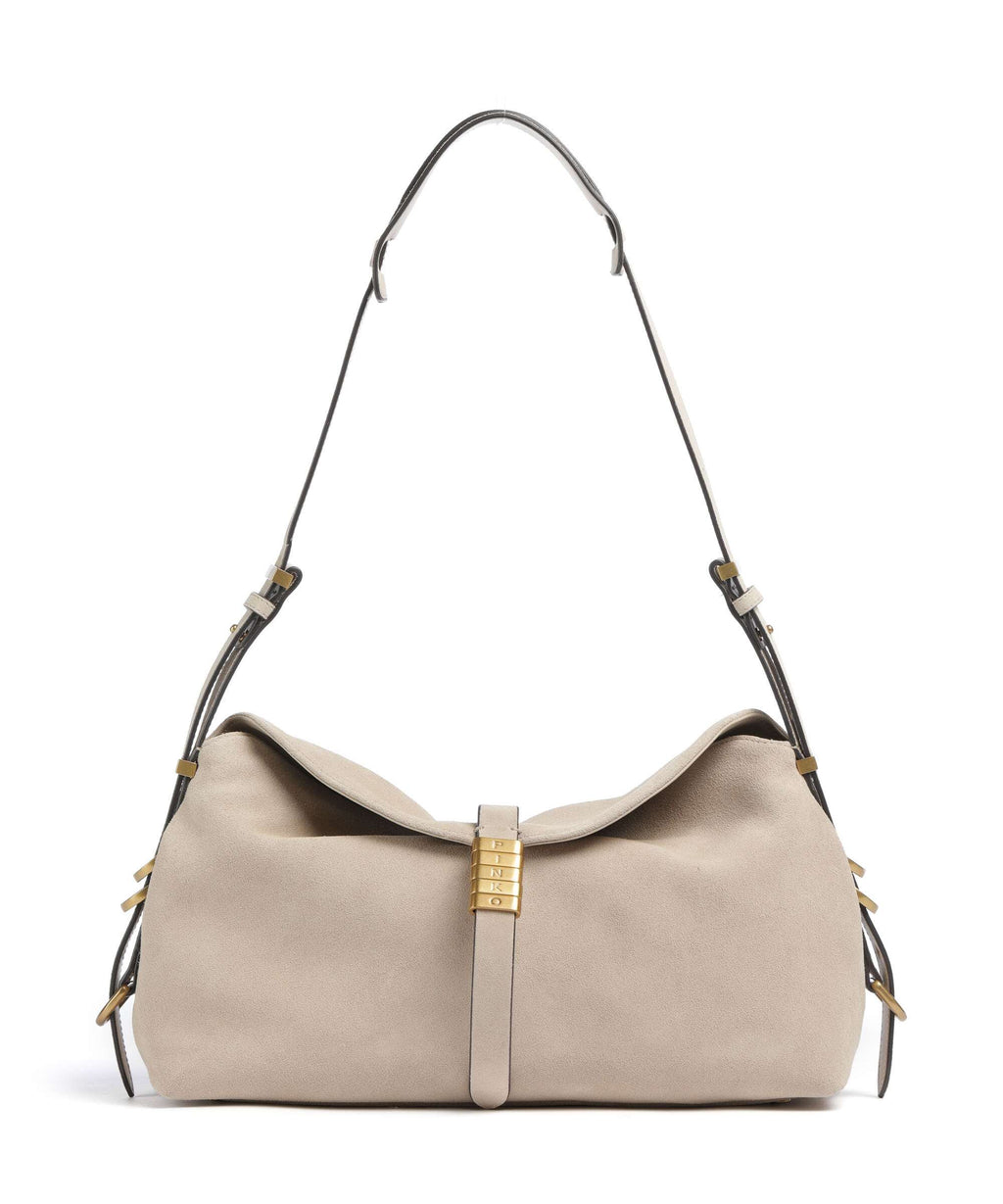 Pinko Saddle Classic Hobo bag beige/grigio fumo/antique gold