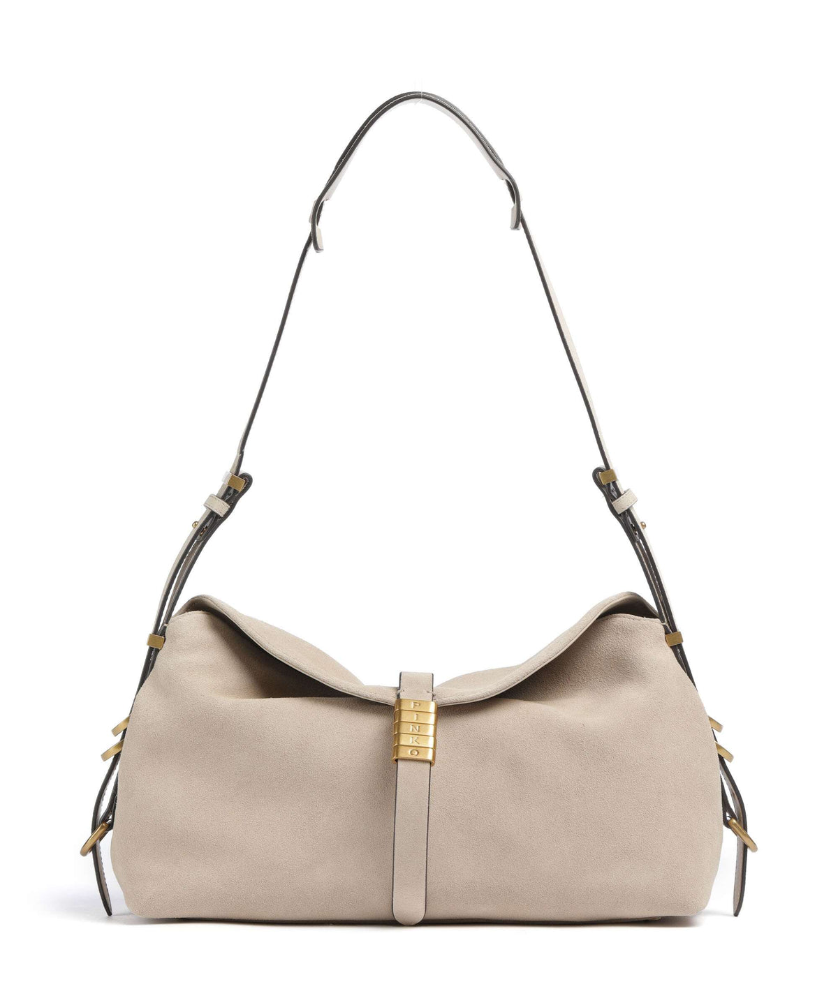 Pinko Saddle Classic Hobo bag beige/grigio fumo/antique gold