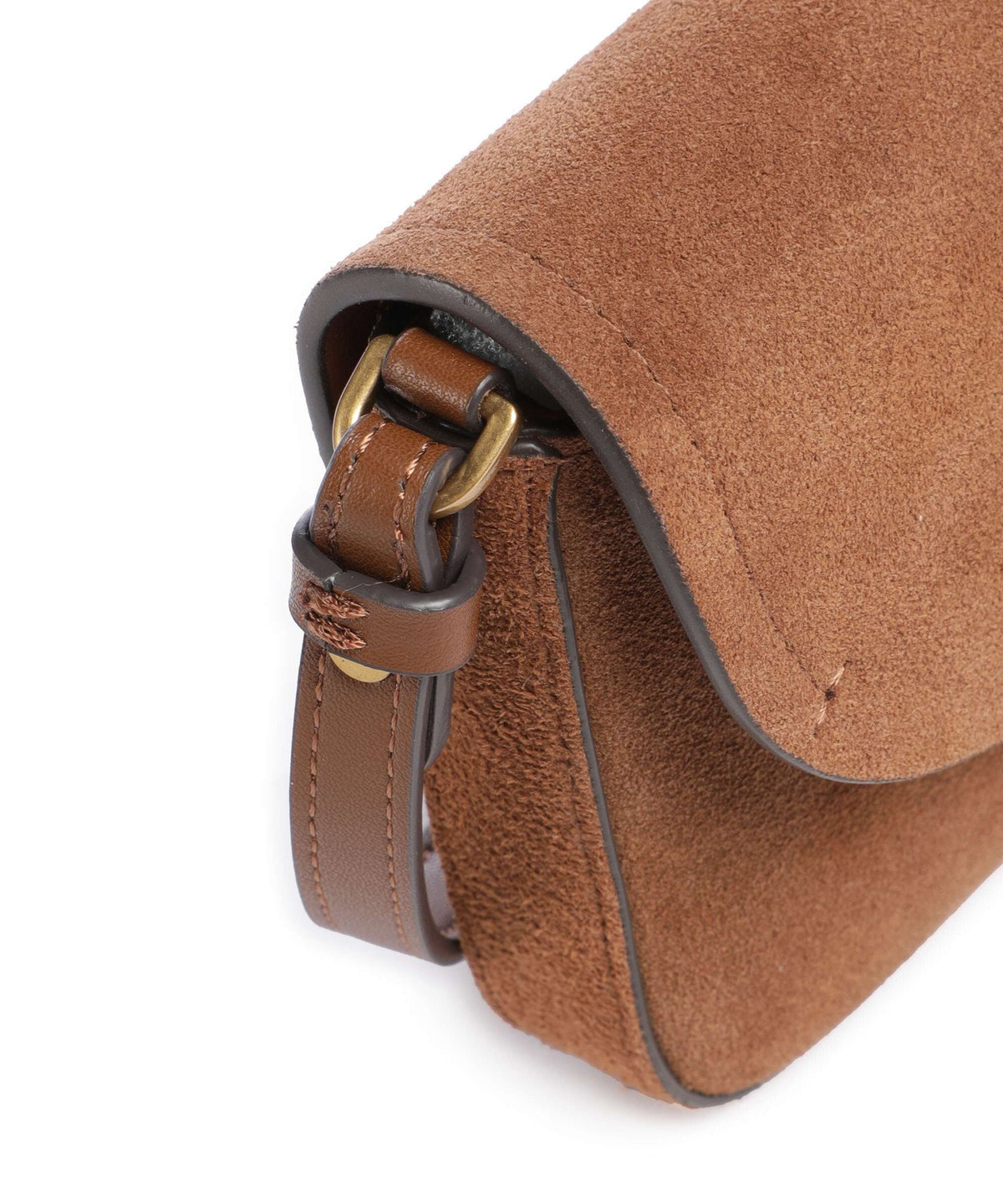Pinko Saddle Flat Crossbody bag marrone/leone/antique gold
