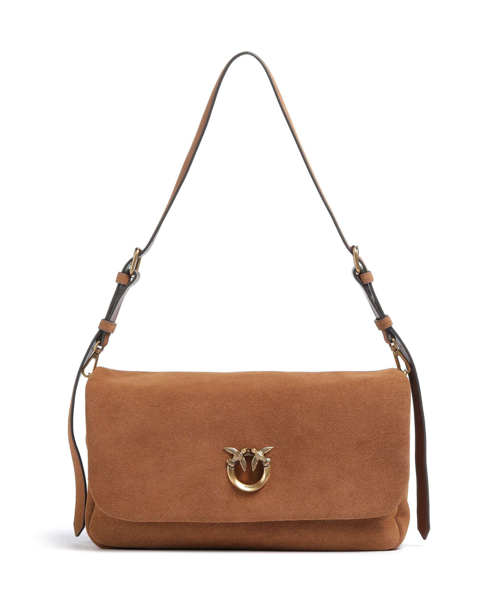 Pinko Click Soft Horizontal Shoulder bag marrone/leone/antique gold