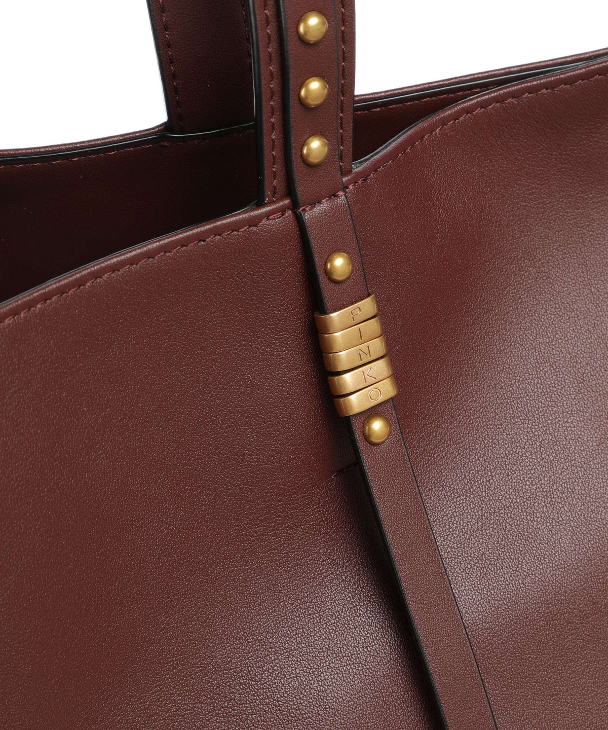 Pinko Tote bag burgundy wine/antique gold