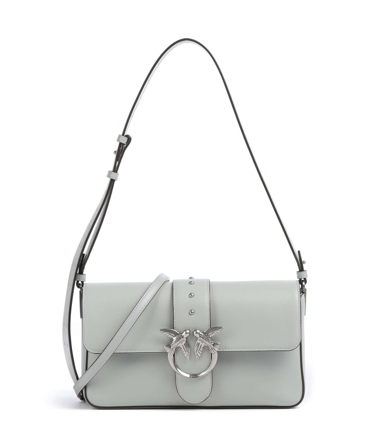 Pinko Love One Classic Slouchy Shoulder bag grigio perla/old silver
