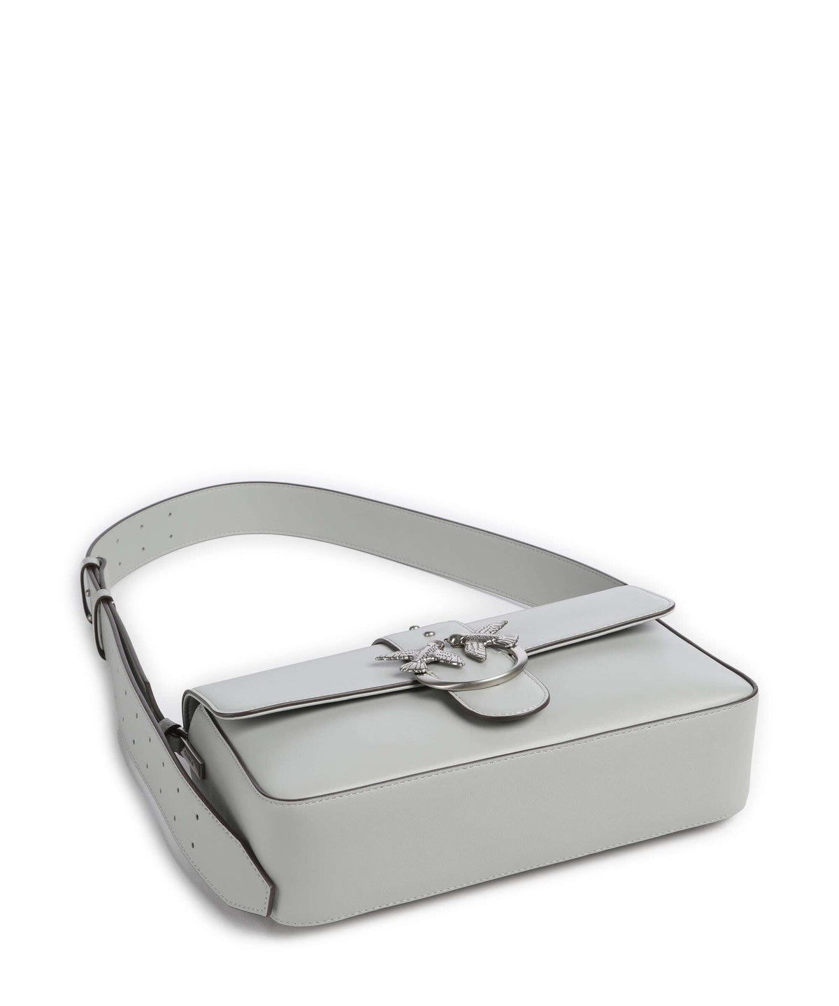 Pinko Love One Classic Slouchy Shoulder bag grigio perla/old silver