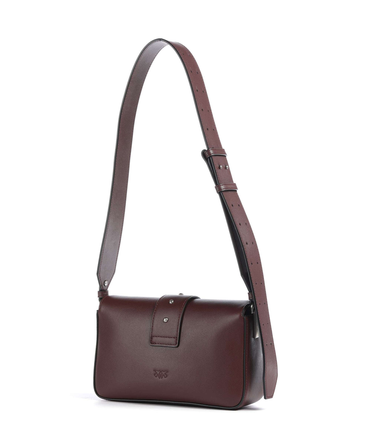 Pinko Love One Mini Slouchy Shoulder bag burgundy wine/old silver