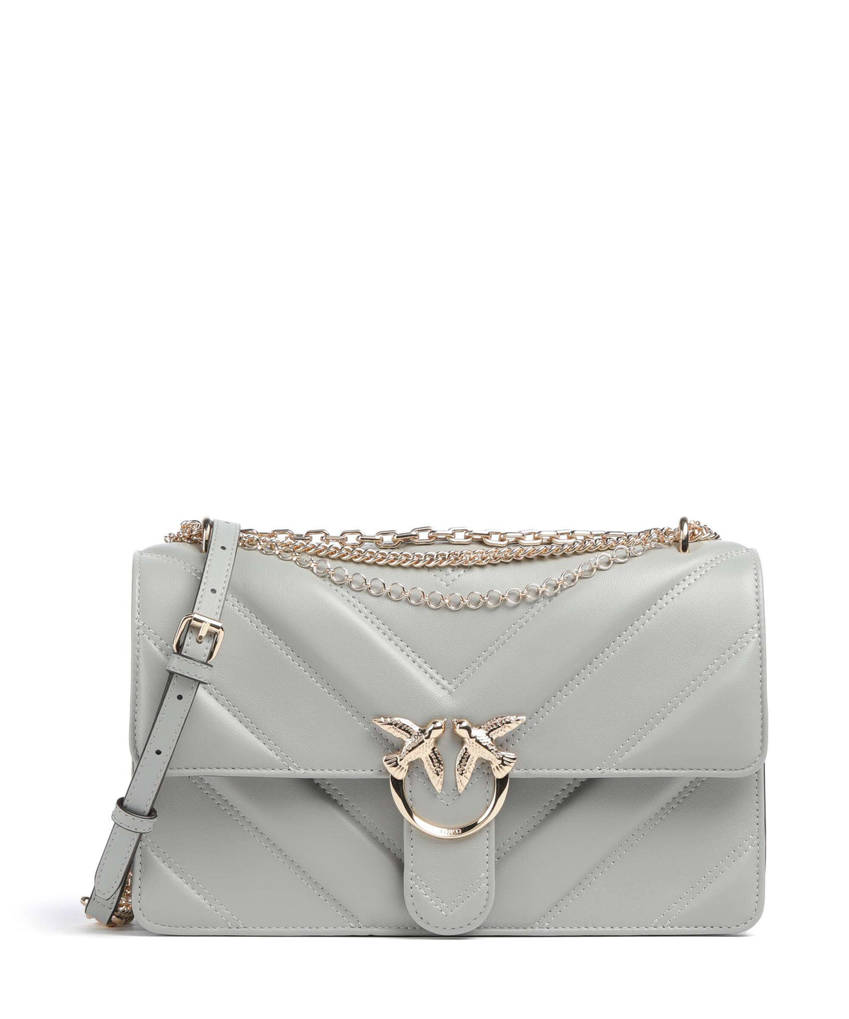Pinko Love One Classic Shoulder bag grigio perla/gold mordore