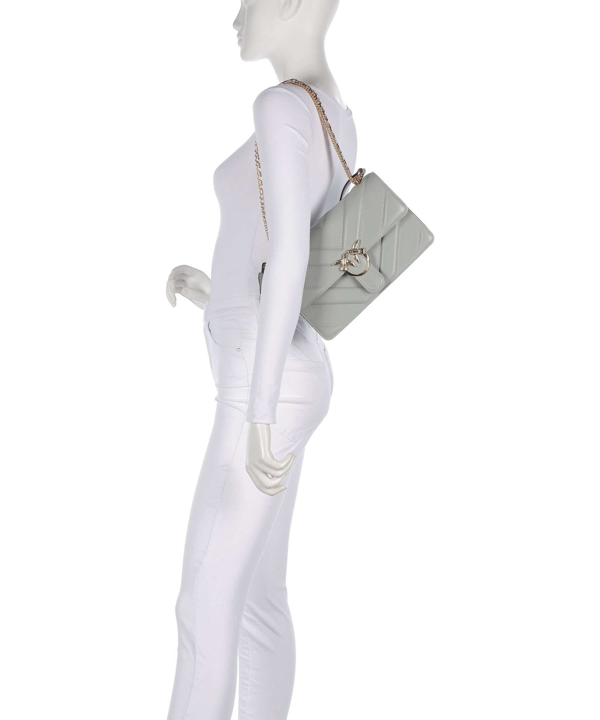 Pinko Love One Classic Shoulder bag grigio perla/gold mordore