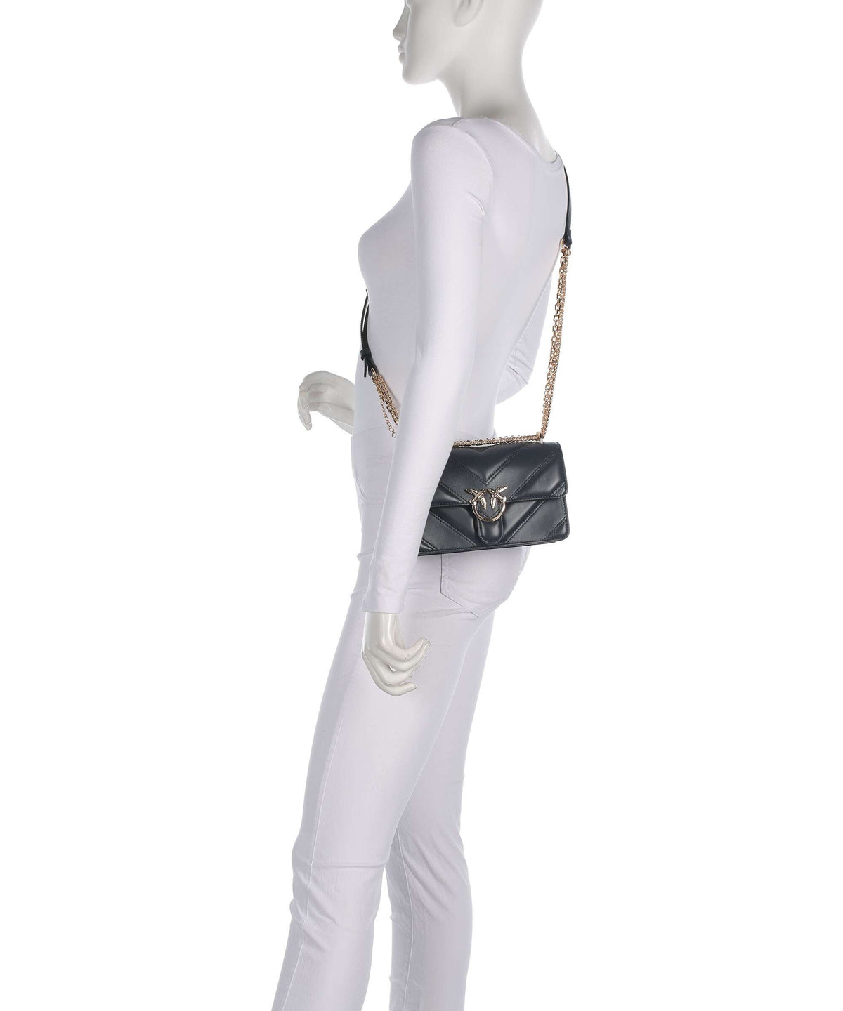 Pinko Love One Mini Shoulder bag grigio asfalto/oro mordore