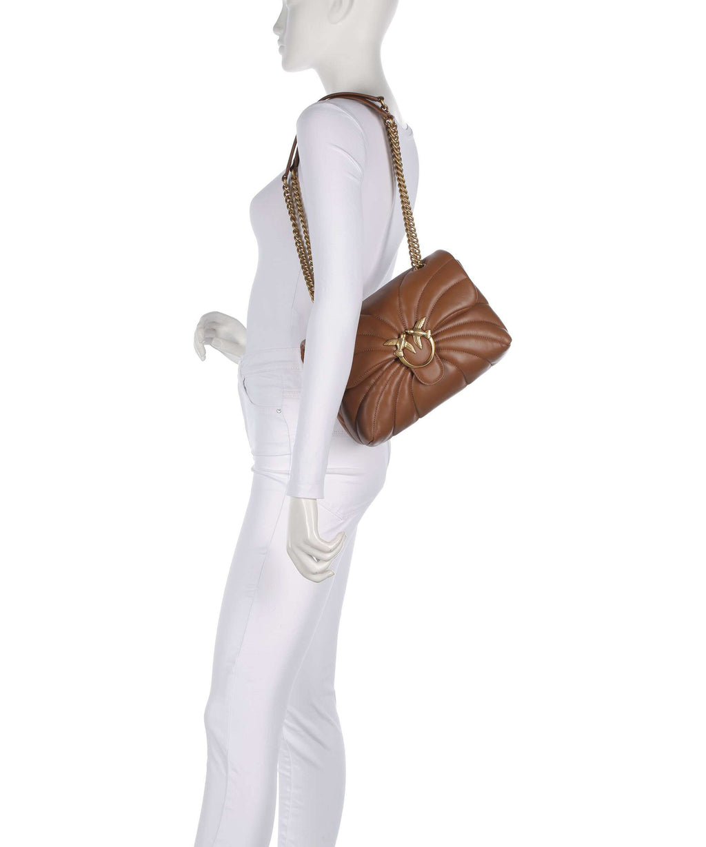 Pinko Love Puff Classic Shoulder bag marrone/leone/antique gold