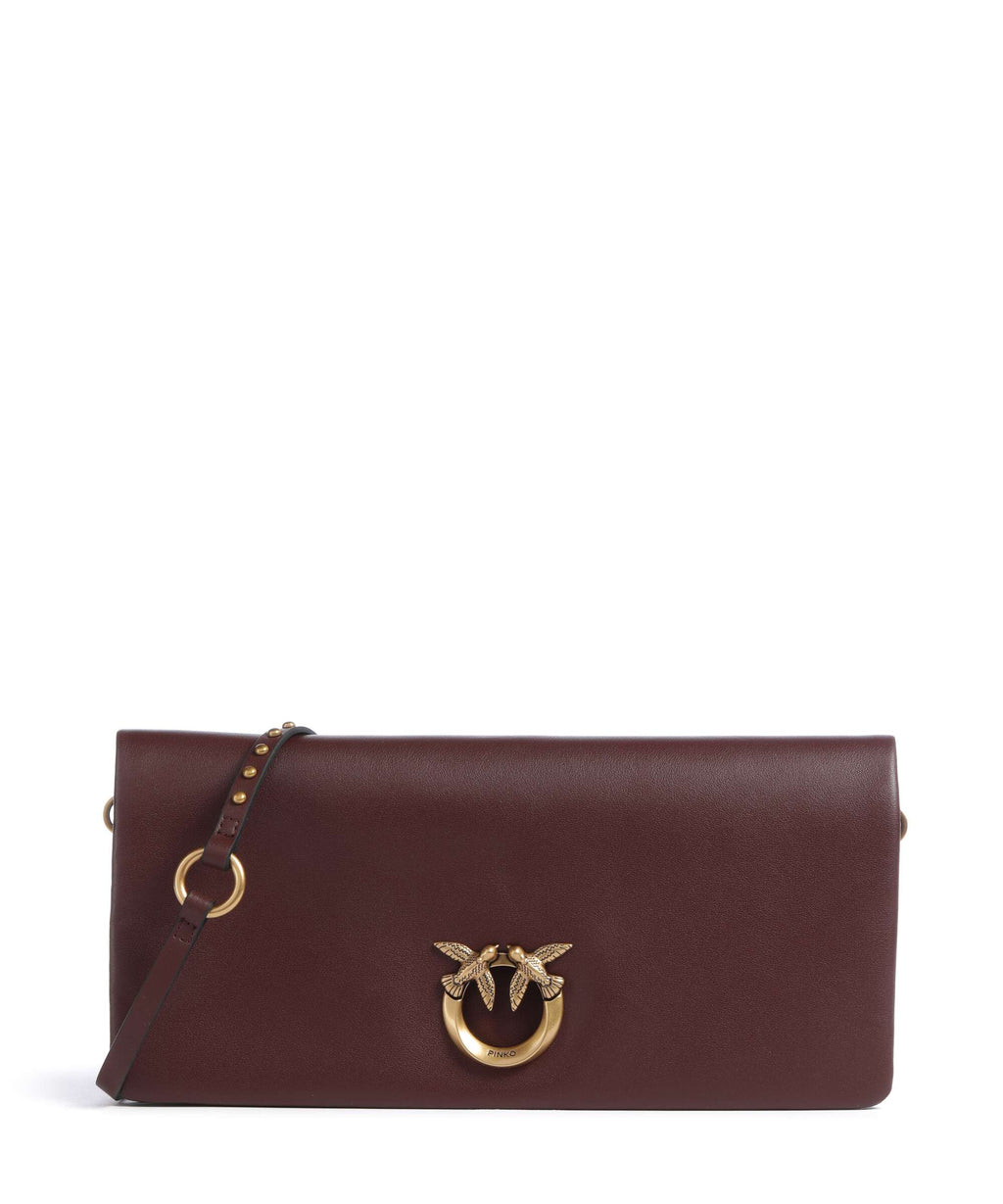 Pinko Click Soft Classic Crossbody bag burgundy wine/antique gold