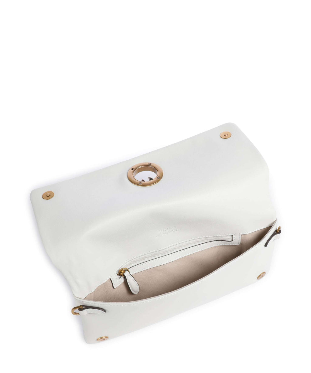 Pinko Click Soft Classic Crossbody bag bianco nembo/antique gold