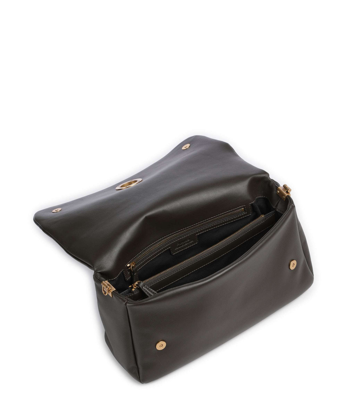 Pinko Click Soft Horizontal Shoulder bag verde fango/antique gold