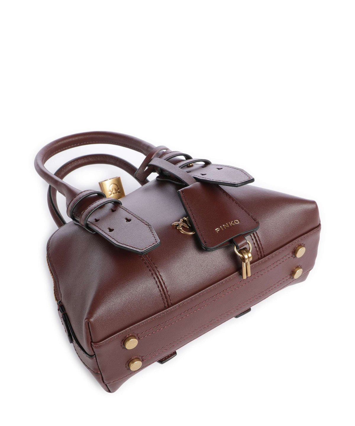 Pinko Bowling Mini Handbag burgundy wine/antique gold