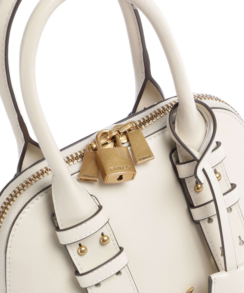 Pinko Bowling Mini Handbag bianco seta/antique gold